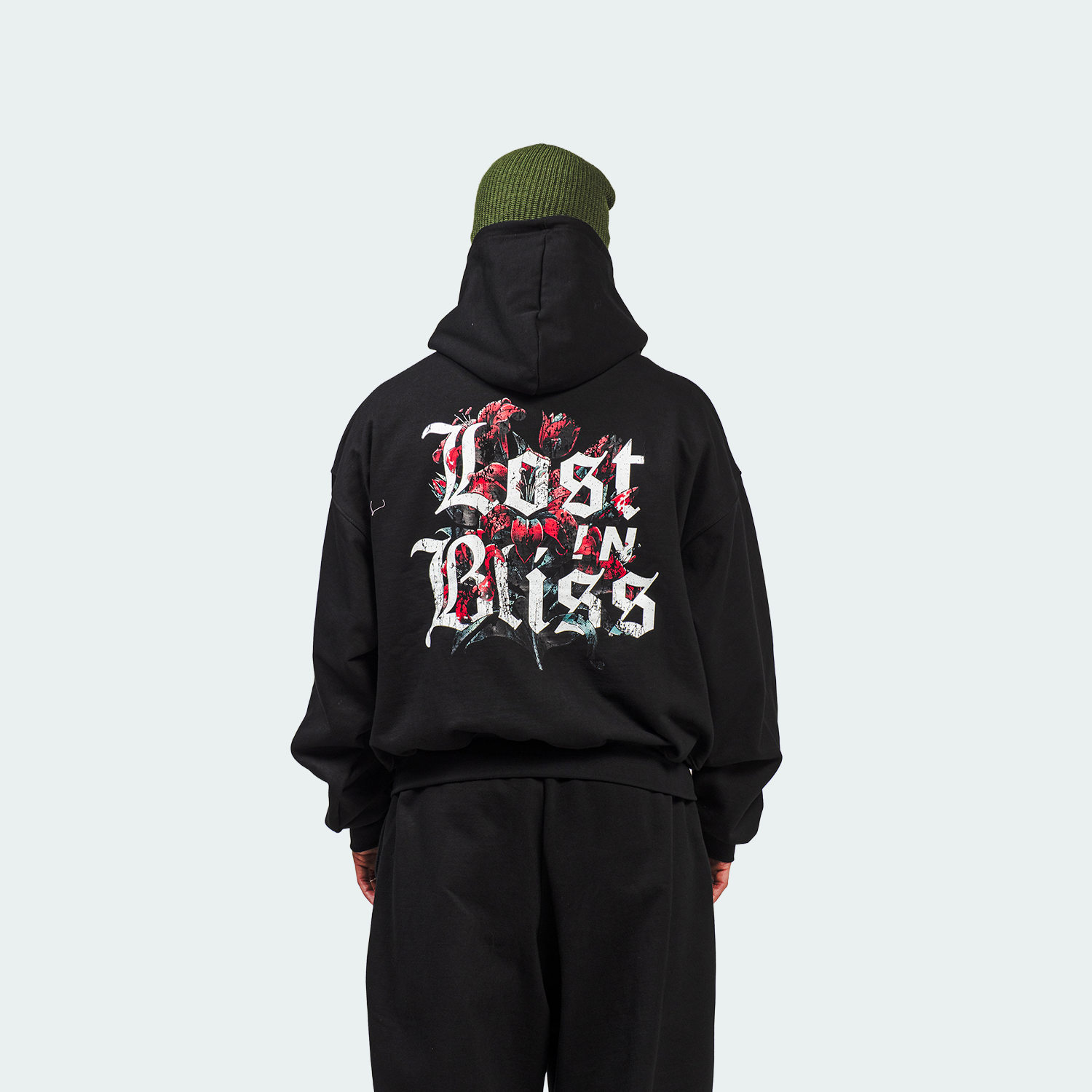 Hoodie red flowers LIB