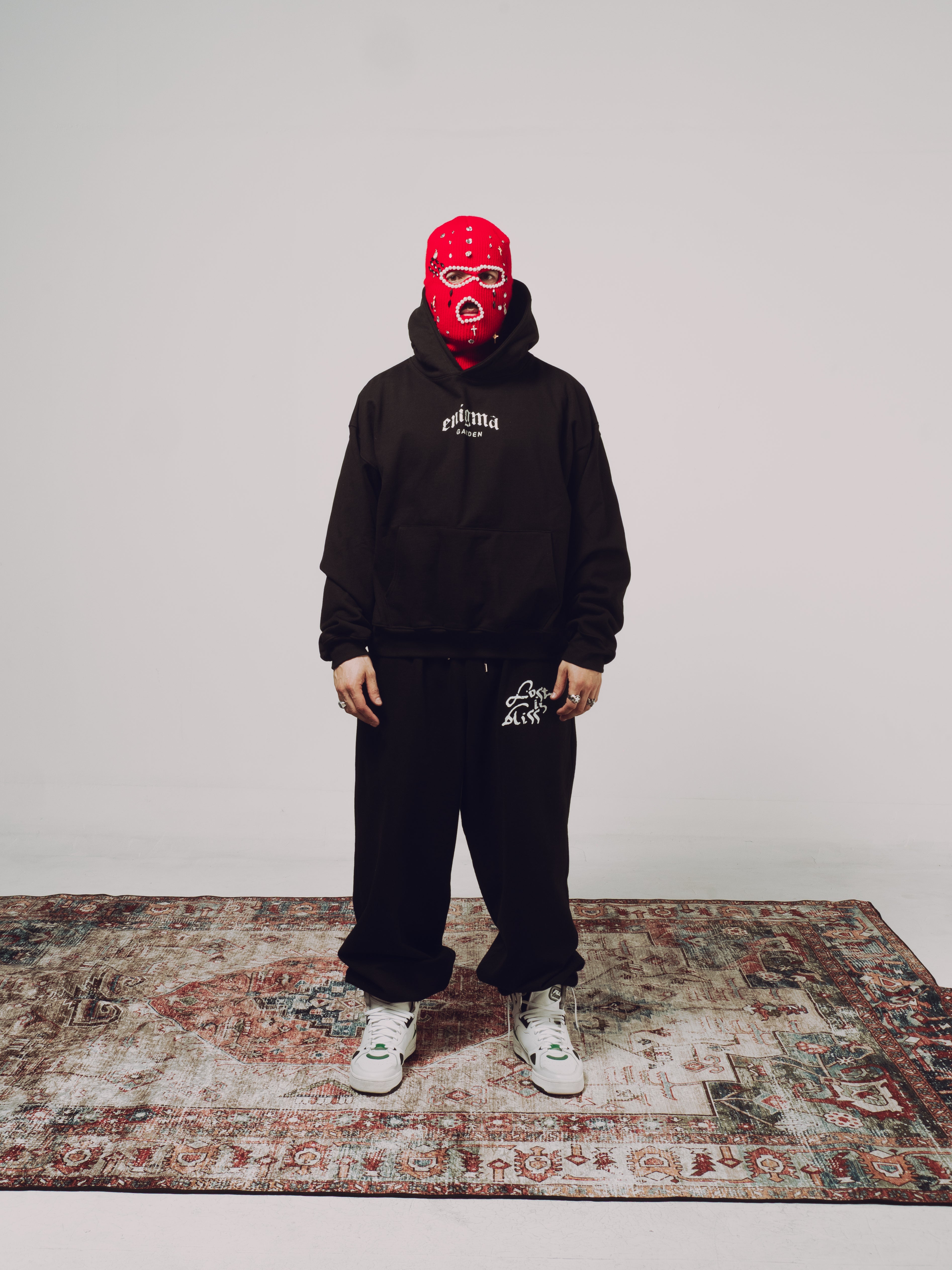 Hoodie red flowers LIB